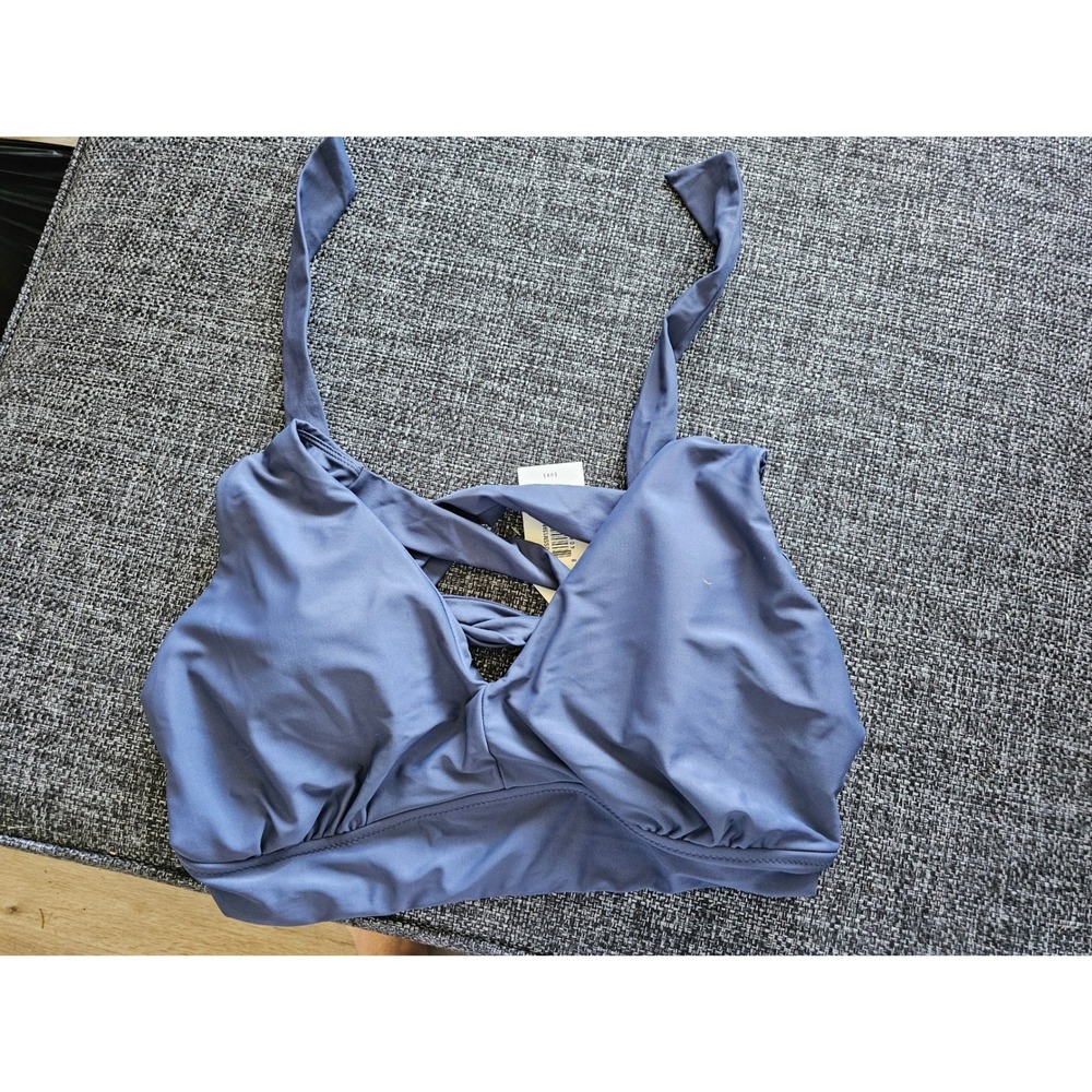Universal Standard Swim Bikini Top Women Size M Blue NWT Wrap Tie Back USSM1598